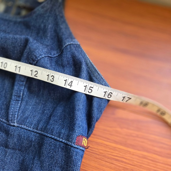 Vtg y2k Roxy Denim Mini Dress Spaghetti Strap Sleeveless Casual Sundress Summer - Picture 10 of 11